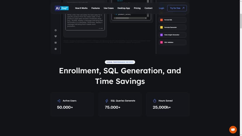 Ai2sql - "AI驱动SQL查询构建器，快速构建无SQL知识的查询。"