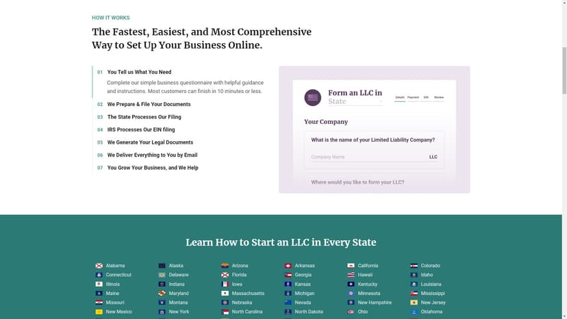 BetterLegal - BetterLegal提供了您所需的所有内容，以在几天内设立LLC或公司，并选择您想要的州。