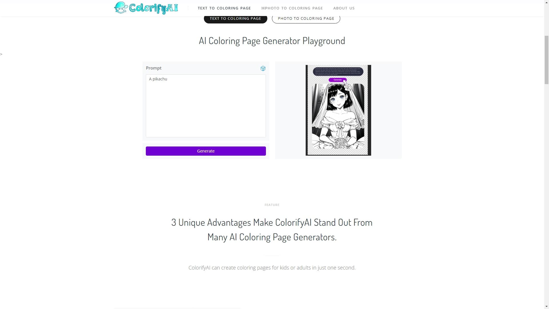 ColorifyAI - AI Coloring Page Generator For Free