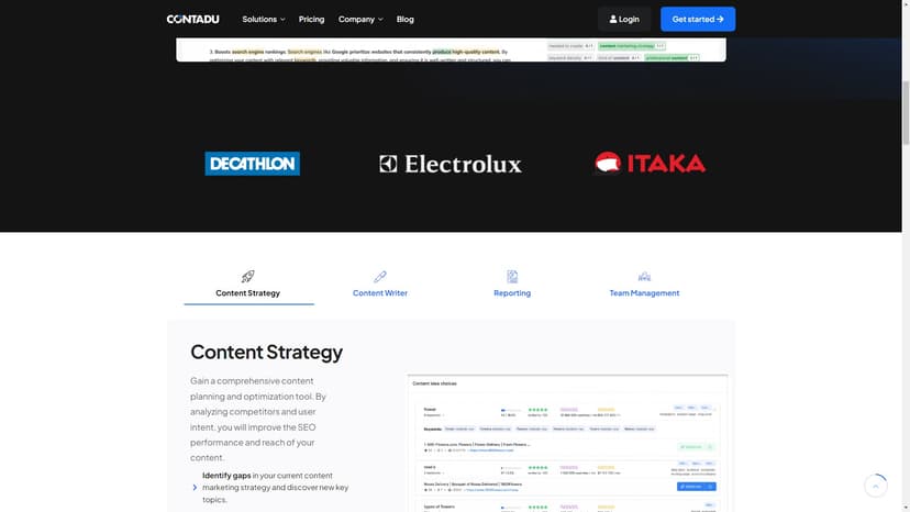 CONTADU Content Intelligence - CONTADU Content Intelligence是一款全方位的内容策划、写作和优化平台，集成了内容策略规划、高级编辑工具、报告分析和团队管理功能。它还提供了生成AI技术，帮助用户更快地创建优质、高质量的内容，并在搜索引擎优化（SEO）方面取得长期竞争优势。