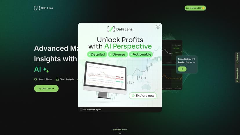 Defi Lens - Defi Lens - 寻找潜力项目并制定策略的AI工具。