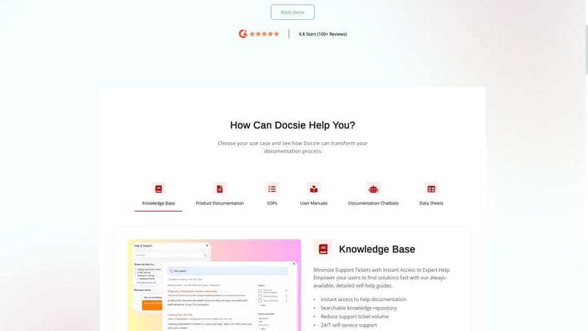 Docsie - Docsie是一款通过人工智能技术来帮助你高效地编写、翻译和管理产品文档的平台。它可以自动化技术撰写任务，提供安全可靠的知识库，并且支持多个行业的应用。