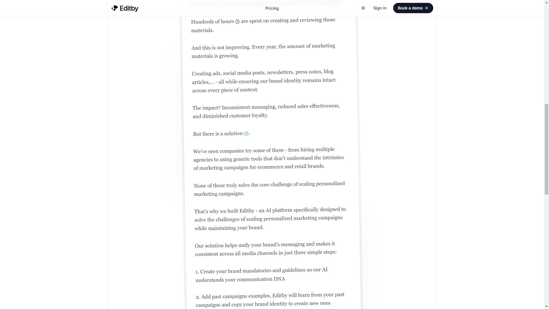 Editby - AI personalised marketing campaigns for ecommerce & retail brands