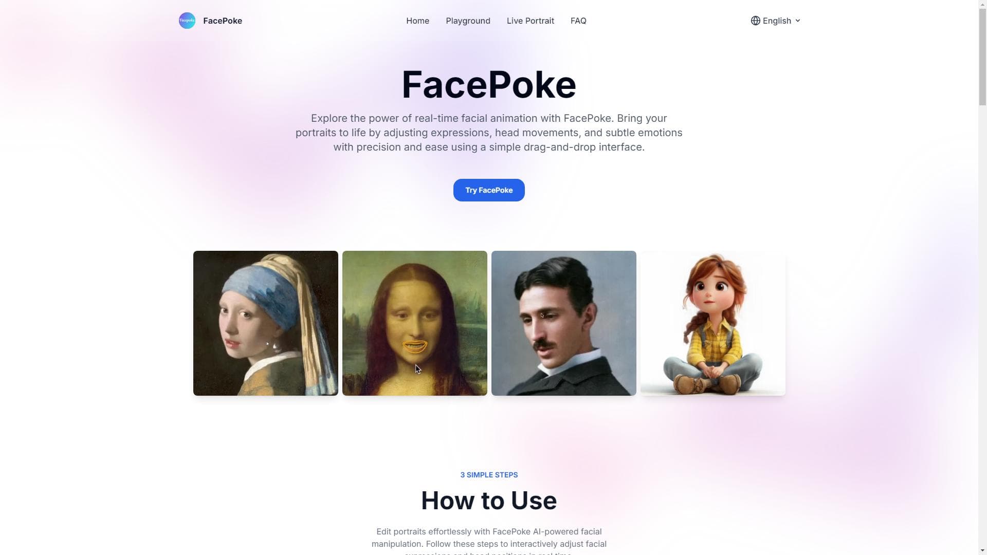 FacePoke | 免费在线实时人脸编辑工具
