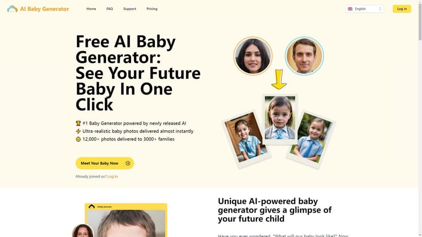 Free AI Baby Generator - 【AI宝宝预测】秒级预测真实宝宝照片！
