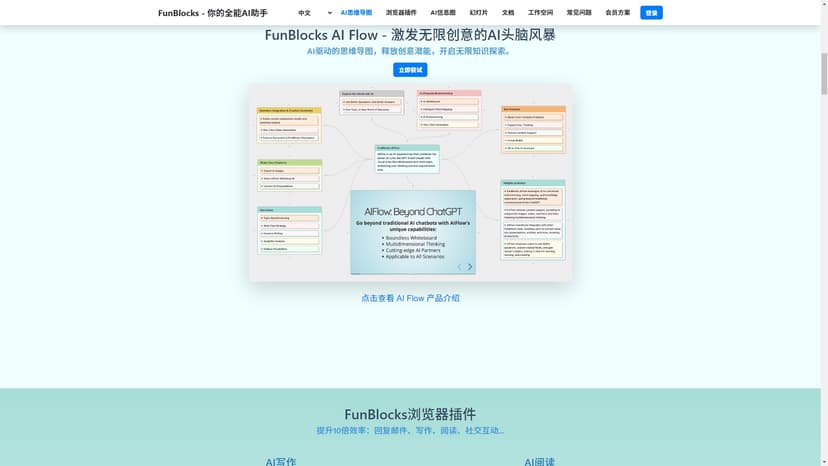 FunBlocks AI - FunBlocks AI - 全能AI助手，思维导图、文档、幻灯片一体化，提高效率，激发创意！