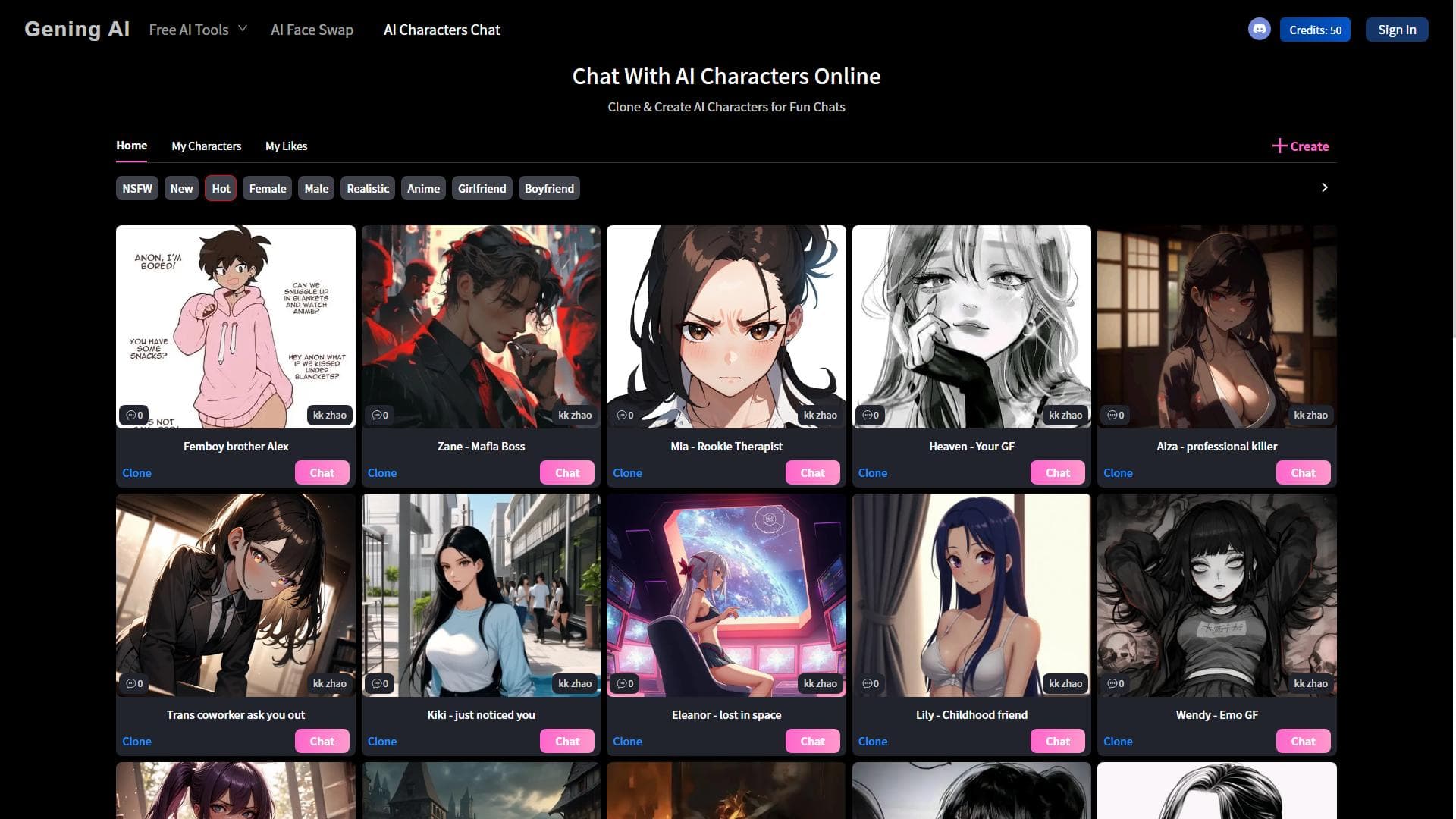 Gening AI - Chat With AI Characters Online