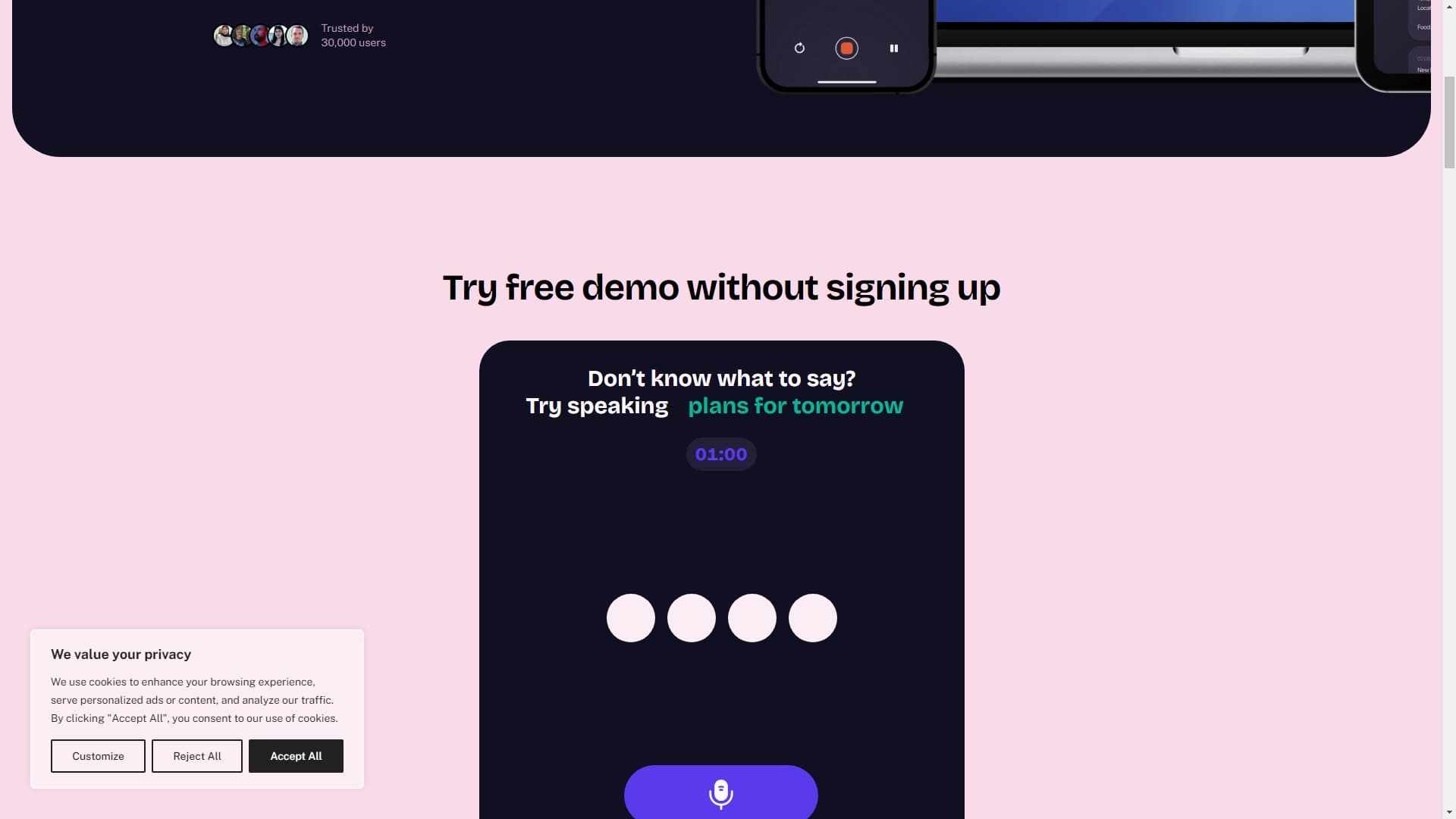 Letterly · AI speech to clear text mobile app