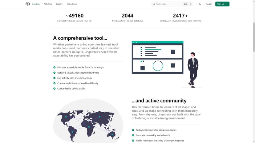 Lingotrack - Lingotrack 是一款为语言学习者设计的创新平台，帮助你追踪进度并发现适合的外语内容。通过我们的强大数据库，你可以轻松地寻找有趣、适合等级的媒体。自动化每日跟踪、直观可视化和高级过滤器使得你能够无需困难地监控学习。