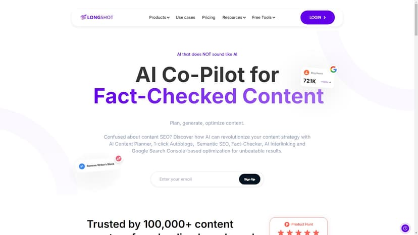 LongShot AI — 2.0 - 使用AI智能协助计划、生成、优化内容，一站式发布。（30字）