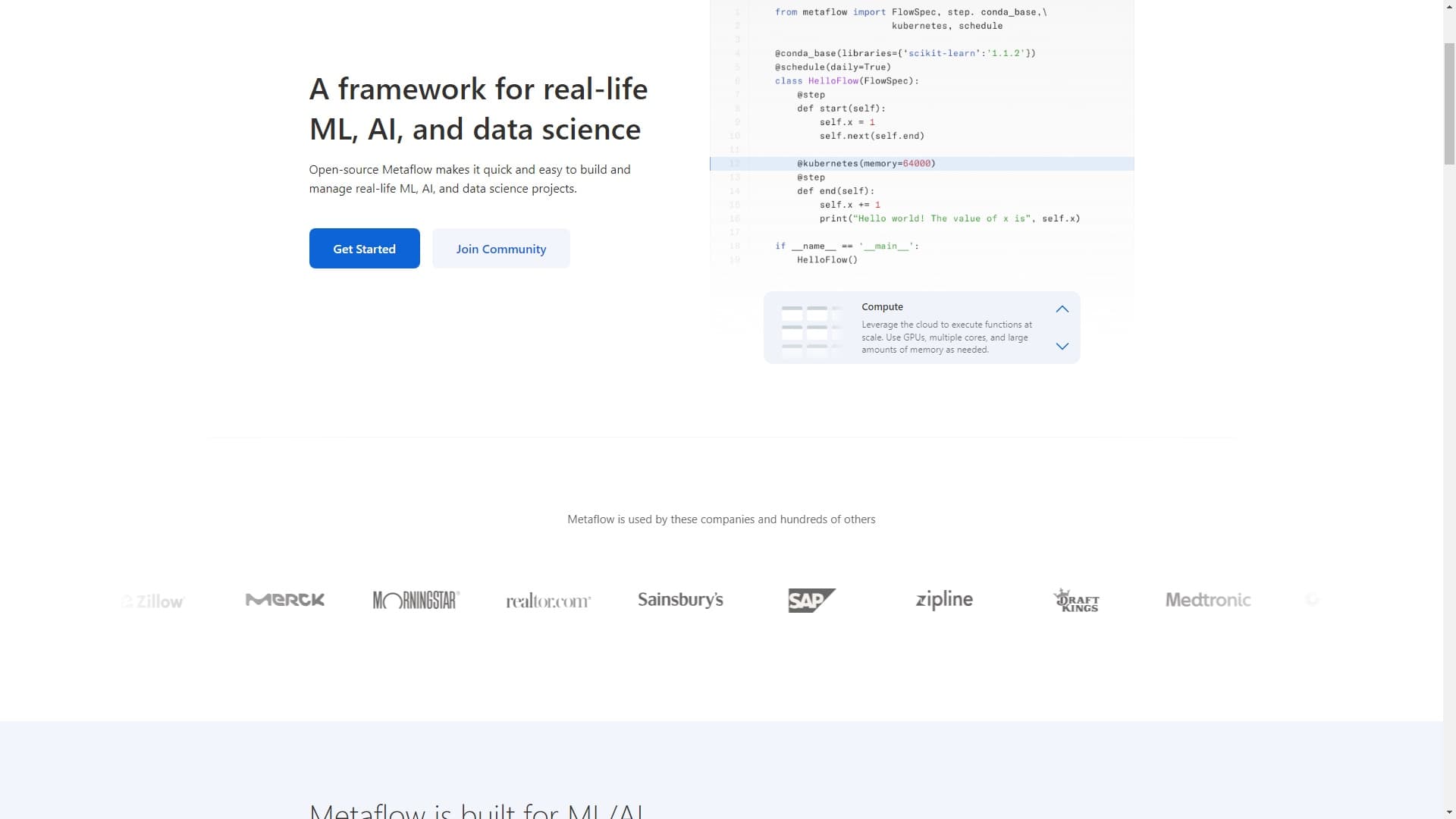 Metaflow - 开发和管理真实的 ML、AI 和数据科学项目框架