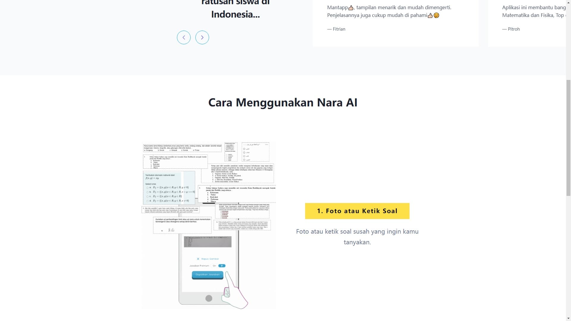 Nara AI | Foto Soal Mtk, Fisika