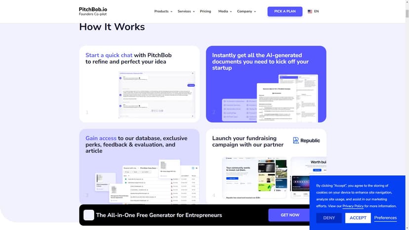 PitchBob.io - PitchBob.io：智能创业路演模板生成器，覆盖所有必要元素。