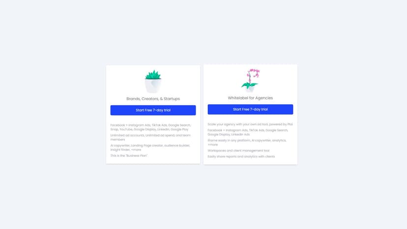 Plai - 使用 Plai，减少市场营销时间。像专业人士一样在 Google 和 Facebook 上进行广告投放，轻松找到洞察、学习新策略、发现微型影响者和新关键词以推广您的品牌。