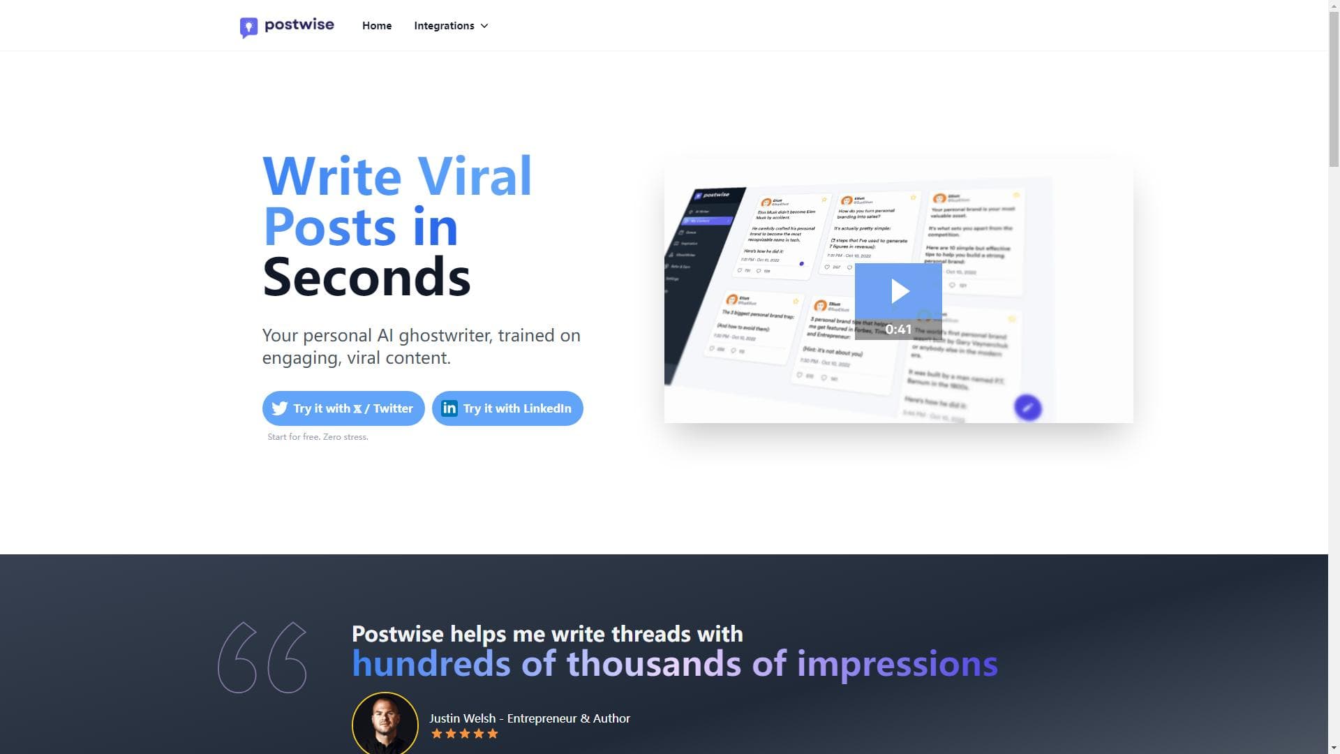 Postwise | Write、Schedule与Twitter和LinkedIn AI