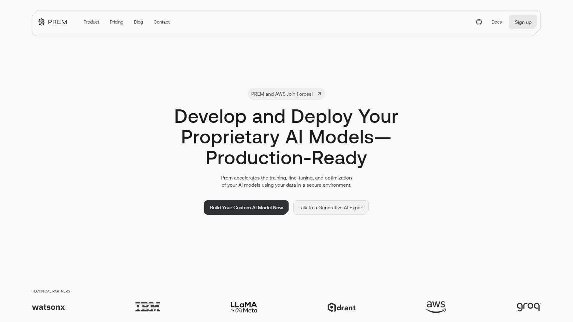 Prem AI | Full-Stack Generative AI Platform for Business - Home