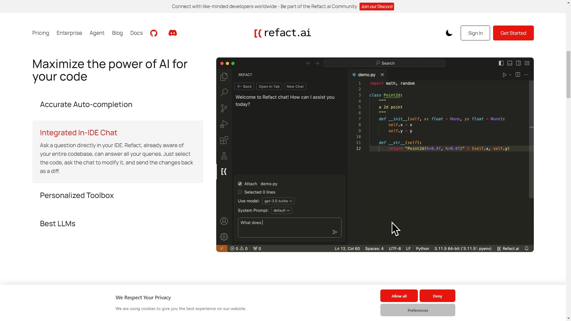 Refact.ai AI 编码助手 | Fine-tuned，Secure 和 Open-source - Refact.ai