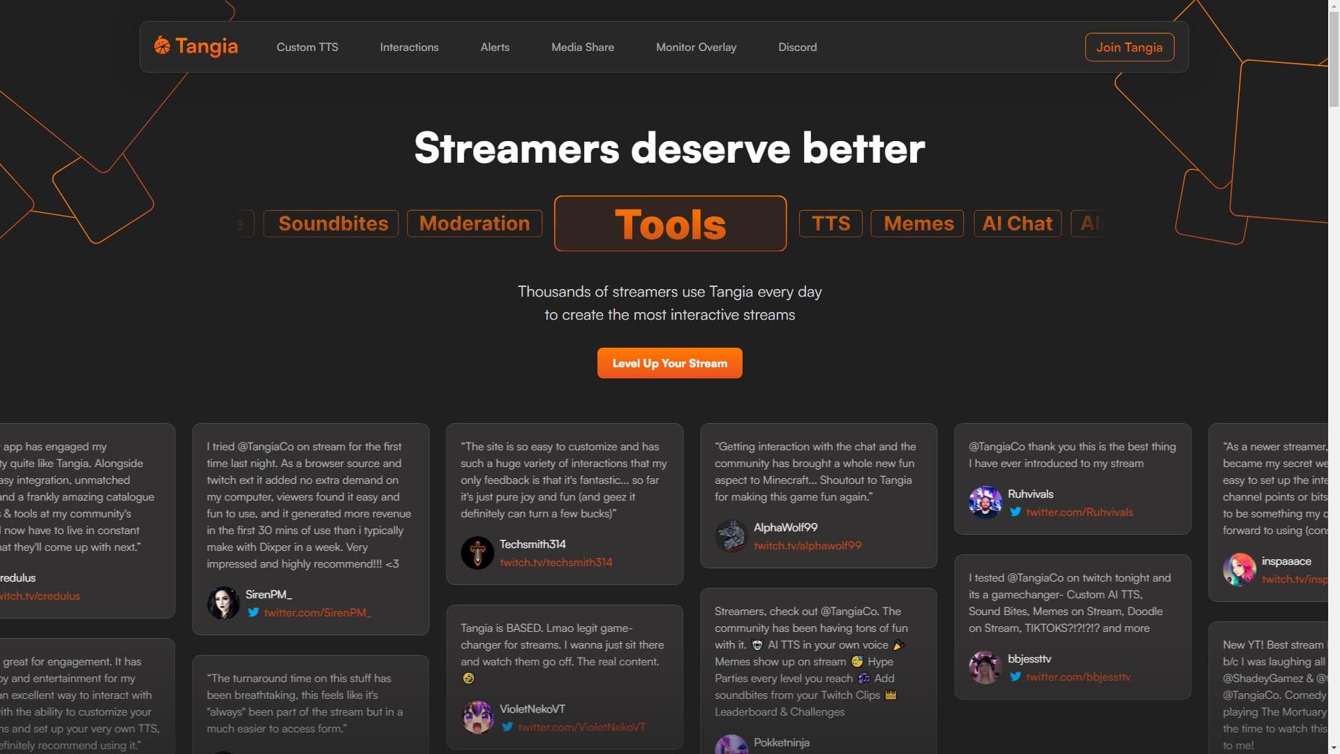 Tangia - Interactive Streaming。