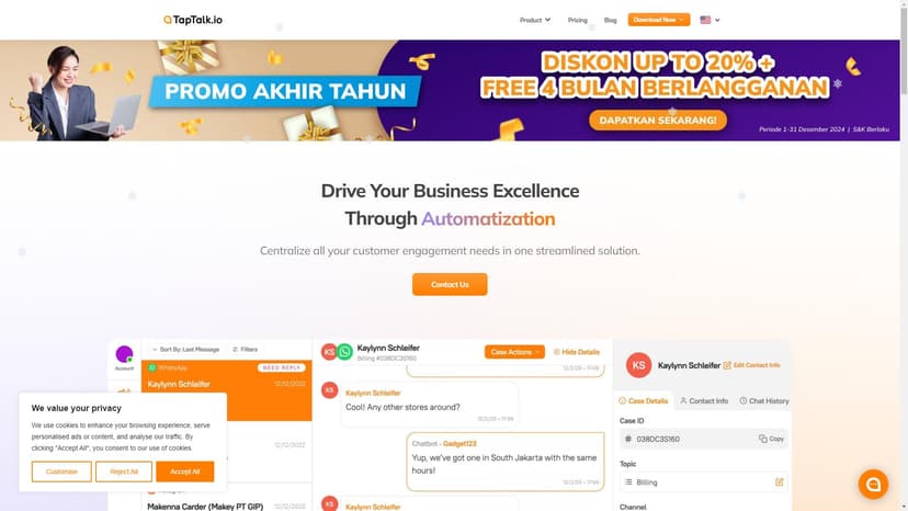 TapTalk - TapTalk提供完整的聊天解决方案，可帮助您改善客户体验并实现更好的商业成果。通过TapTalk，您可以将客户互动推向新的高度，并为您的企业带来积极影响。