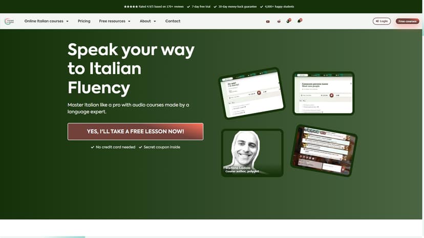 Think in Italian AI Language Tutor - 快速掌握意大利语，从思考开始。