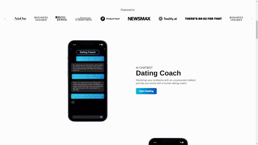 Wingman - Wingman是AI情侣助手，通过教你游戏、升级你的约会资料和生成个人化的Tinder开场白来帮助你约会。