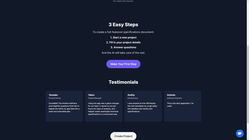 WriteMeSpecs.com - “一键生成用户故事”的AI平台。