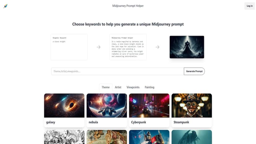 Best Midjourney Prompt helper - 帮助用户轻松生成独特的Midjourney提示，激发创意。