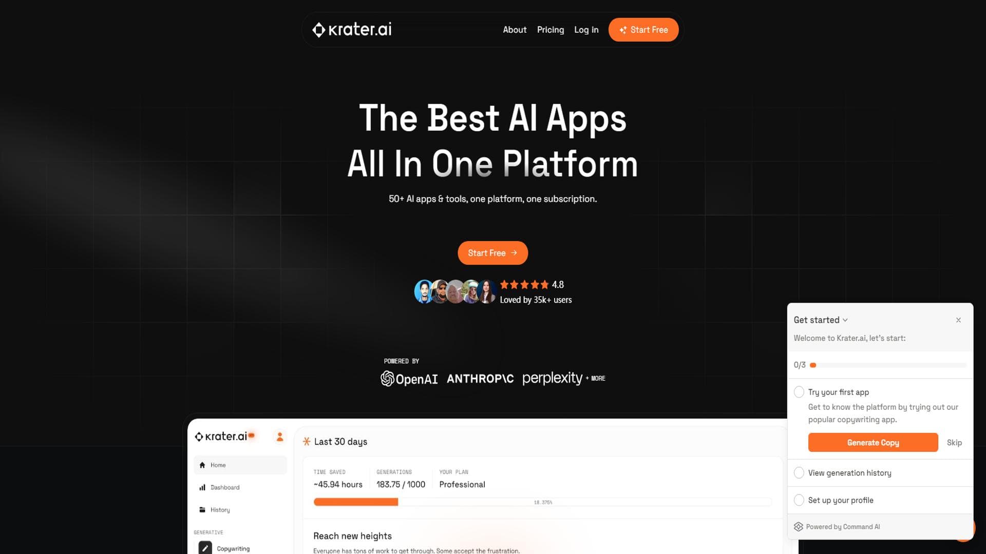 Krater.ai â 全面人工智能平台