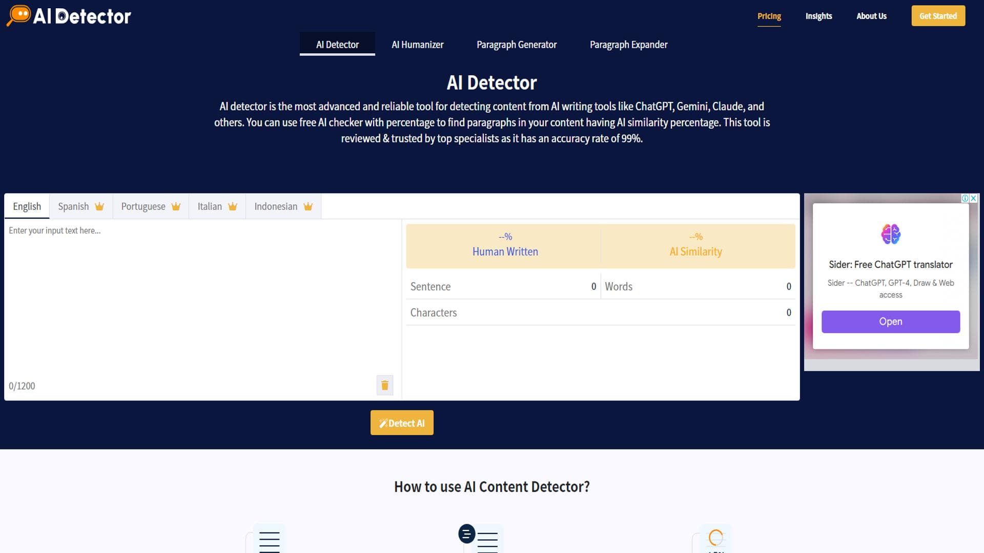 AI Detector - 自由AI检测器百分比