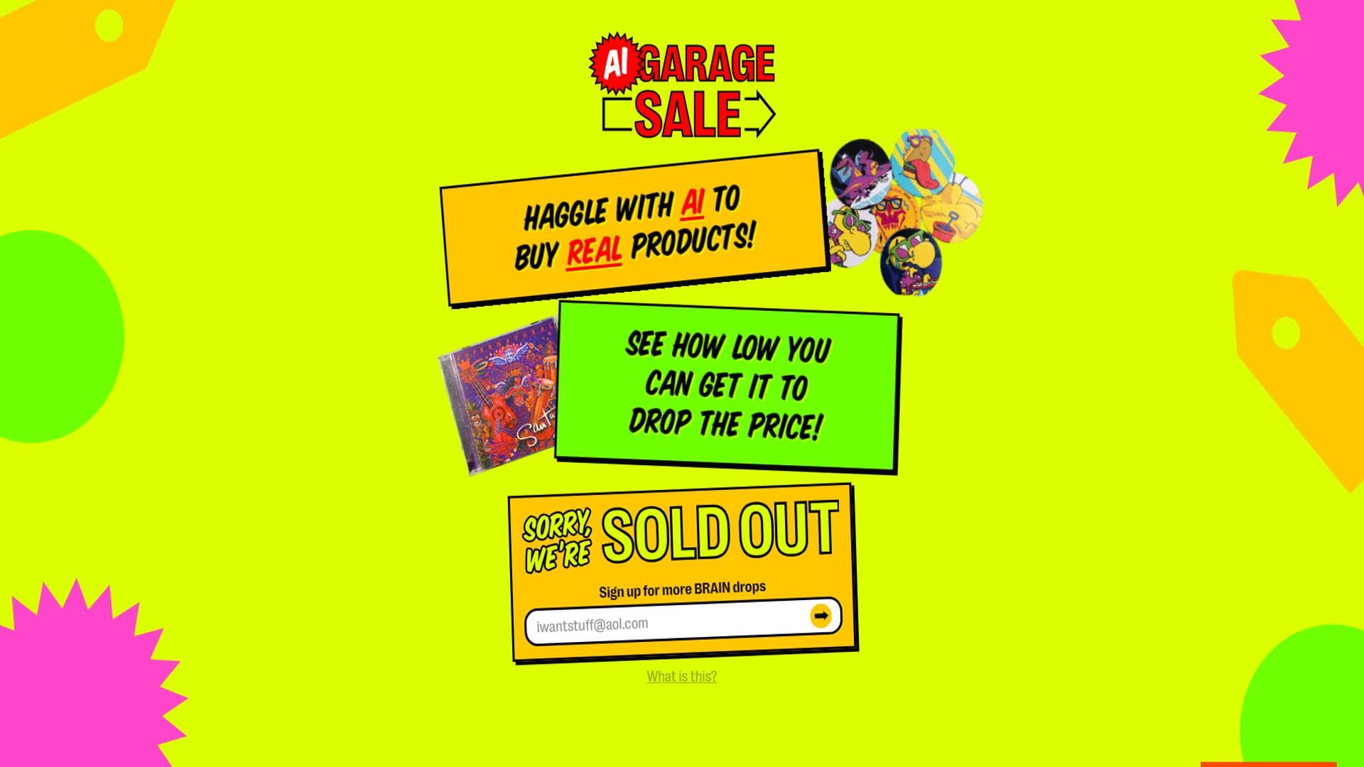 AI Garage Sale – Haggle with AI to buy real products