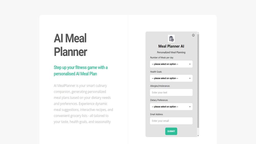 AI Meal Planner - AI Meal Planner根据您的饮食需求和偏好生成个性化饮食计划。