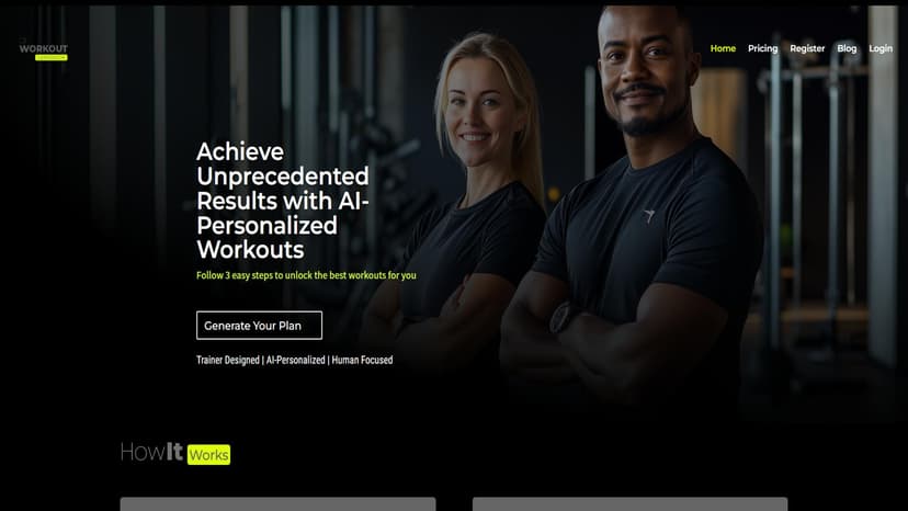 Ai Workout Generator - AI生成个性化健身计划，快速填写健身档案，3分钟内生成专属健身方案。