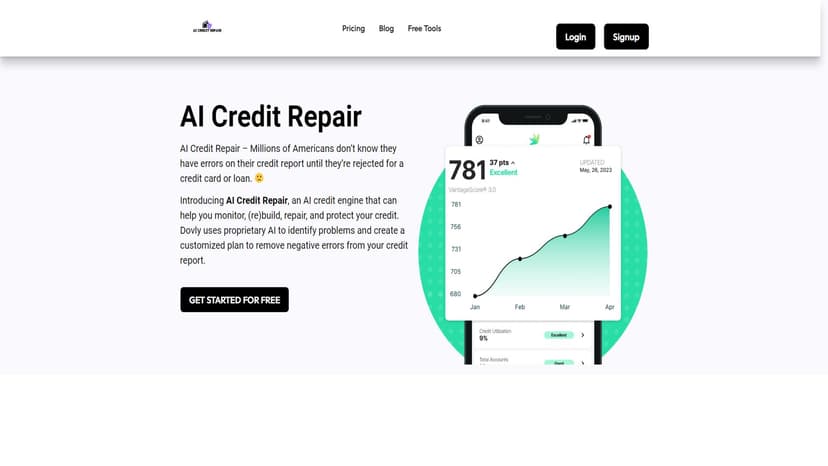 AI信用修复 - AI Credit Repair 是一款通过人工智能技术来帮助你修复信用报告中的错误的工具。我们的技术可以快速检测出不良记录，并为你提供个性化的解决方案，帮助你提高信用评分。