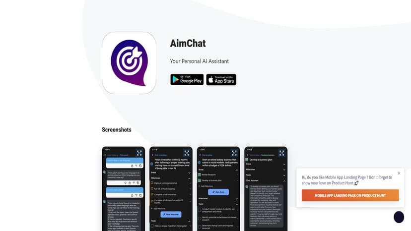 AimChat - AimChat是一款AI驱动的聊天工具，帮助用户设定、管理和实现目标。