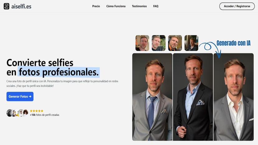 aiselfies - Crea fotos de perfil con IA de forma rápida y sencilla.
