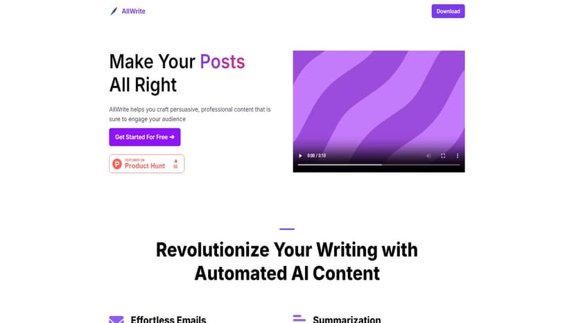 AllWrite - AllWrite是一款AI驱动的写作助手应用，帮助用户生成写作创意、建议和反馈，提升写作质量。