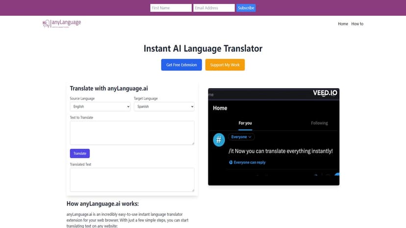 AnyLanguage.ai - AnyLanguage.ai是一款浏览器即时AI语言翻译扩展，轻松实现多语言翻译。