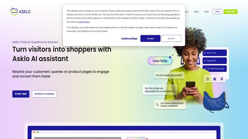 Asklo AI - 快速解答产品问题，提升转化率。
