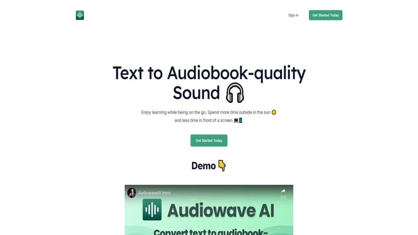 AudiowaveAI - 将文本转换成高质量的音频，适用于人而非机器。