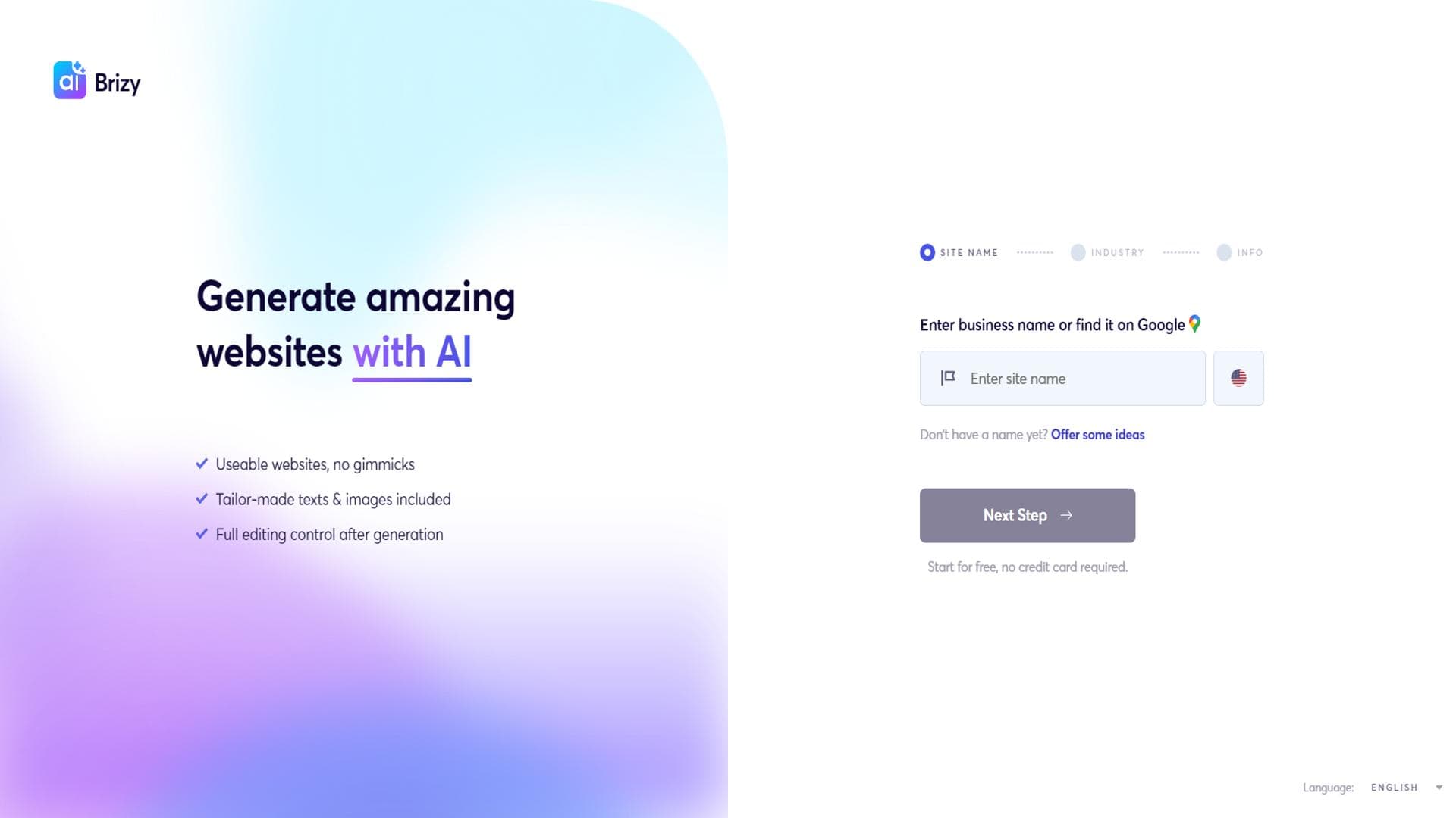 Brizy AI Builder - 快速生成可用网站
