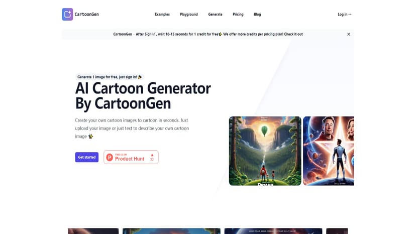 CartoonGen - CartoonGen是一款AI卡通生成器，能够快速将照片转化为卡通形象，创建独特的头像和数字艺术。