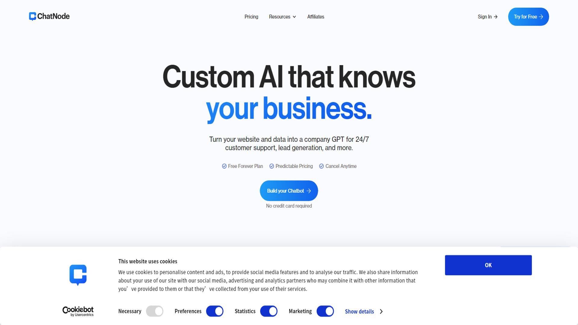 ChatNode | 自定义 AI，了解您的业务。