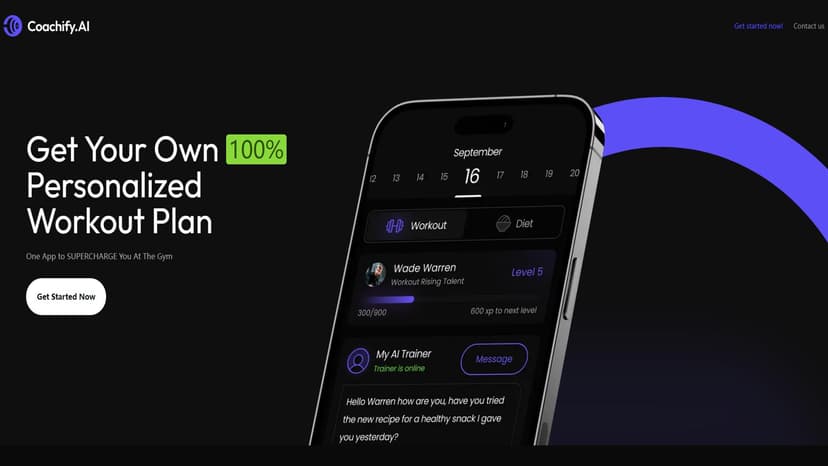 Coachify - Coachify是一款提供个性化健身计划的AI工具，帮助用户制定专属锻炼方案。