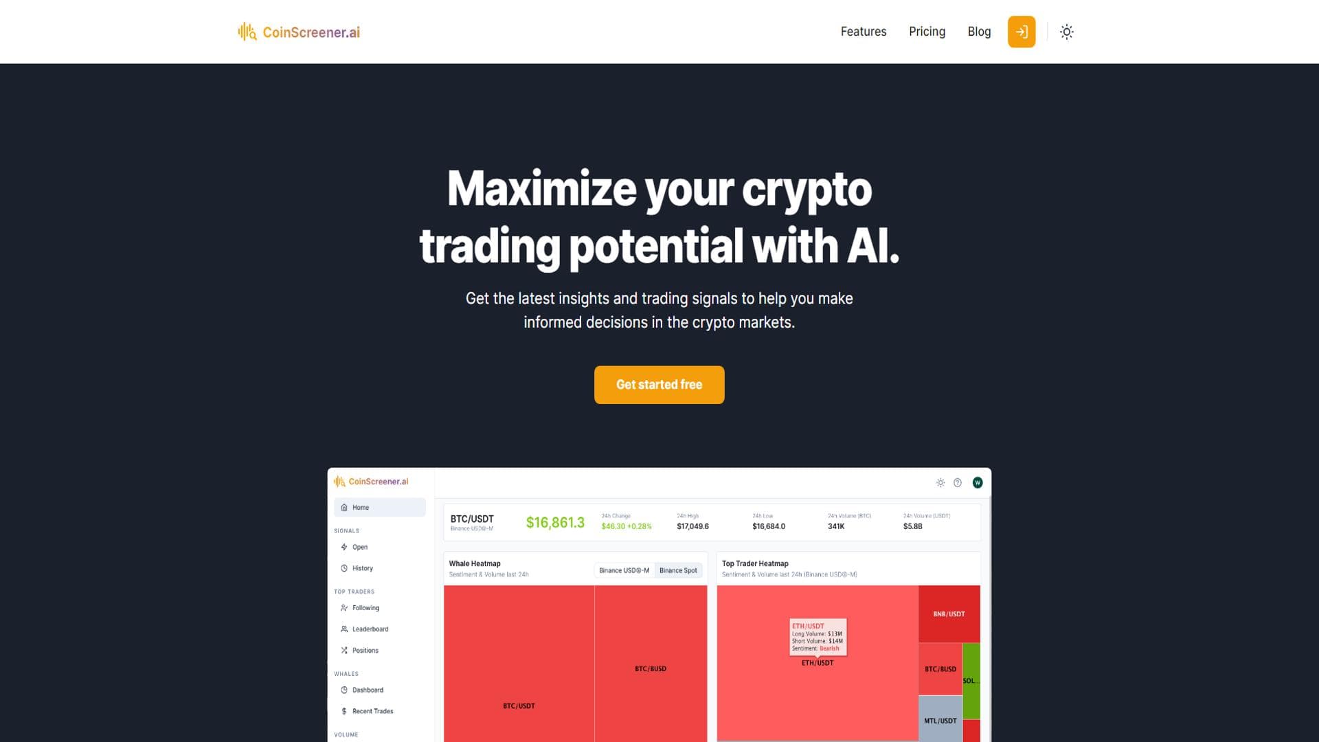 CoinScreener - AI加密交易信号和洞察