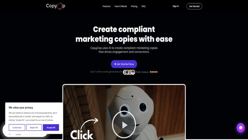 Copycop AI - Copycop AI利用AI技术轻松生成合规的营销文案，提升参与度和转化率。