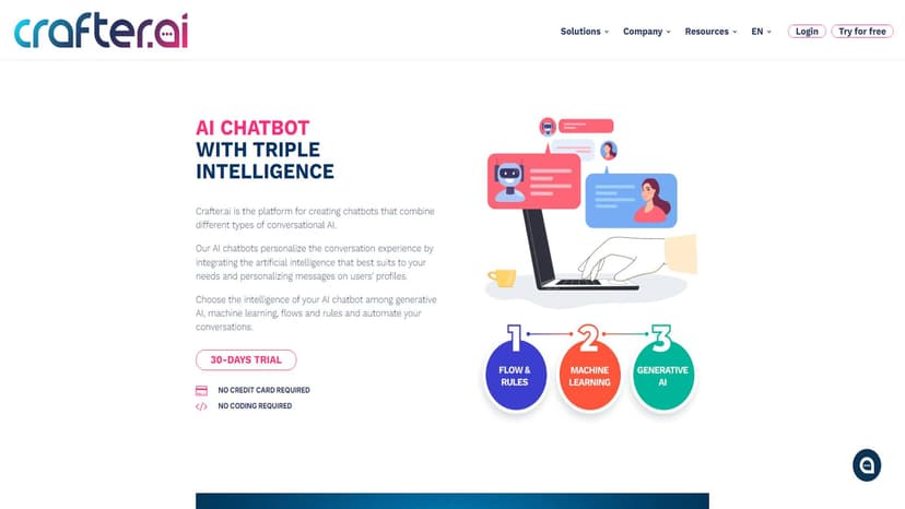 Crafter.ai - Crafter.ai是一个为中小企业创建AI代理的平台，无需编码或复杂提示。