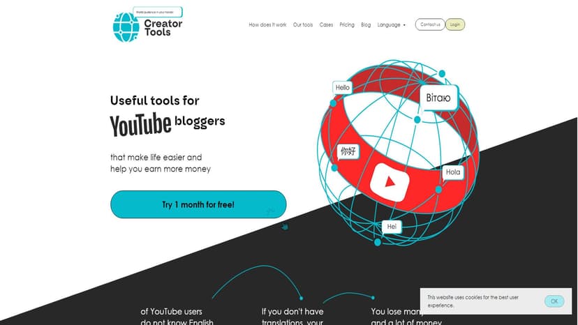 Creator tools - 本工具支持140种语言，让您的YouTube频道得到更广泛的宣传 - 翻译字幕和描述。