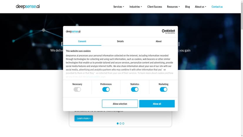 DeepSense.ai - 深度智能是一家专注于提供高端人工智能解决方案的专业公司。我们的团队由经验丰富的人工智能专家组成，我们致力于为客户开发定制化的人工智能系统，帮助他们在各个领域实现业务增长和效率提升。