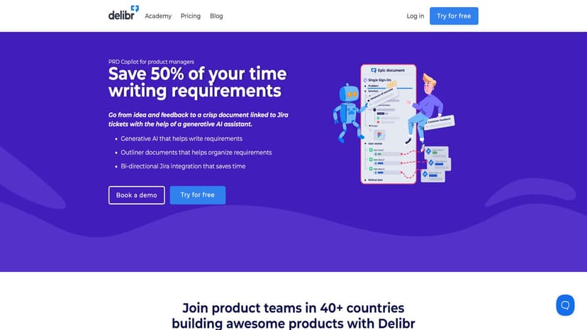 Delibr AI - 优化PRD撰写，融合动态模板、Jira双向集成和智能决策。
