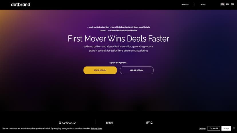 dotbrand AI Sales Agent - dotbrand AI 设计销售代理通过咨询客户、收集设计偏好并生成定制提案，优化设计业务的客户互动。